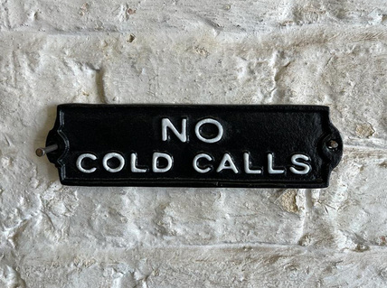 No cold calls sign